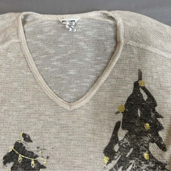 Bethany Mota Holiday Tree Knit Top Cream Long sleeves Size XS - Picture 5 of 16